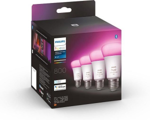 Комплект из 4 умных ламп Philips Hue White and Color E27 A60 800Лм 929002489604