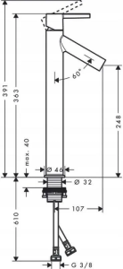 Смеситель Hansgrohe Axor Starck 10103000