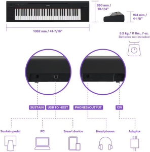 Цифровое пианино Yamaha NP-15BL, 61 клавиша