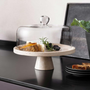 Блюдо сервировочное на ножке Villeroy & Boch Manufacture Travertine 28см 10-1375-3841