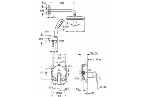 Душевой комплект Grohe Eurosmart Cosmopolitan Tempesta 210 25219001, хром