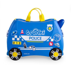 Чемодан-каталка trunki, ручная кладь, 46х31х21 см, 18 л, 1.7 кг, Полицейская машина Percy