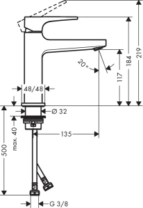 Смеситель для раковины Hansgrohe Metropol 32507990