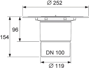 Точечный трап TECE drainpoint S вертикальный с универсальным фланцем DN 100 3607600