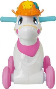 Каталка-качалка говорящая Лошадка Chicco Baby Rodeo, белый/розовый