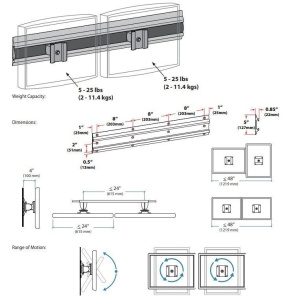 Ergotron 28-514-800 Neo-Flex® Wall Mount Настенное крепление для двух мониторов до 24