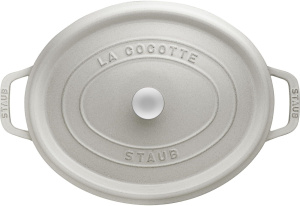 Чугунная овальная кастрюля Staub La Cocotte 6,7 л, белая трюфель 405014480