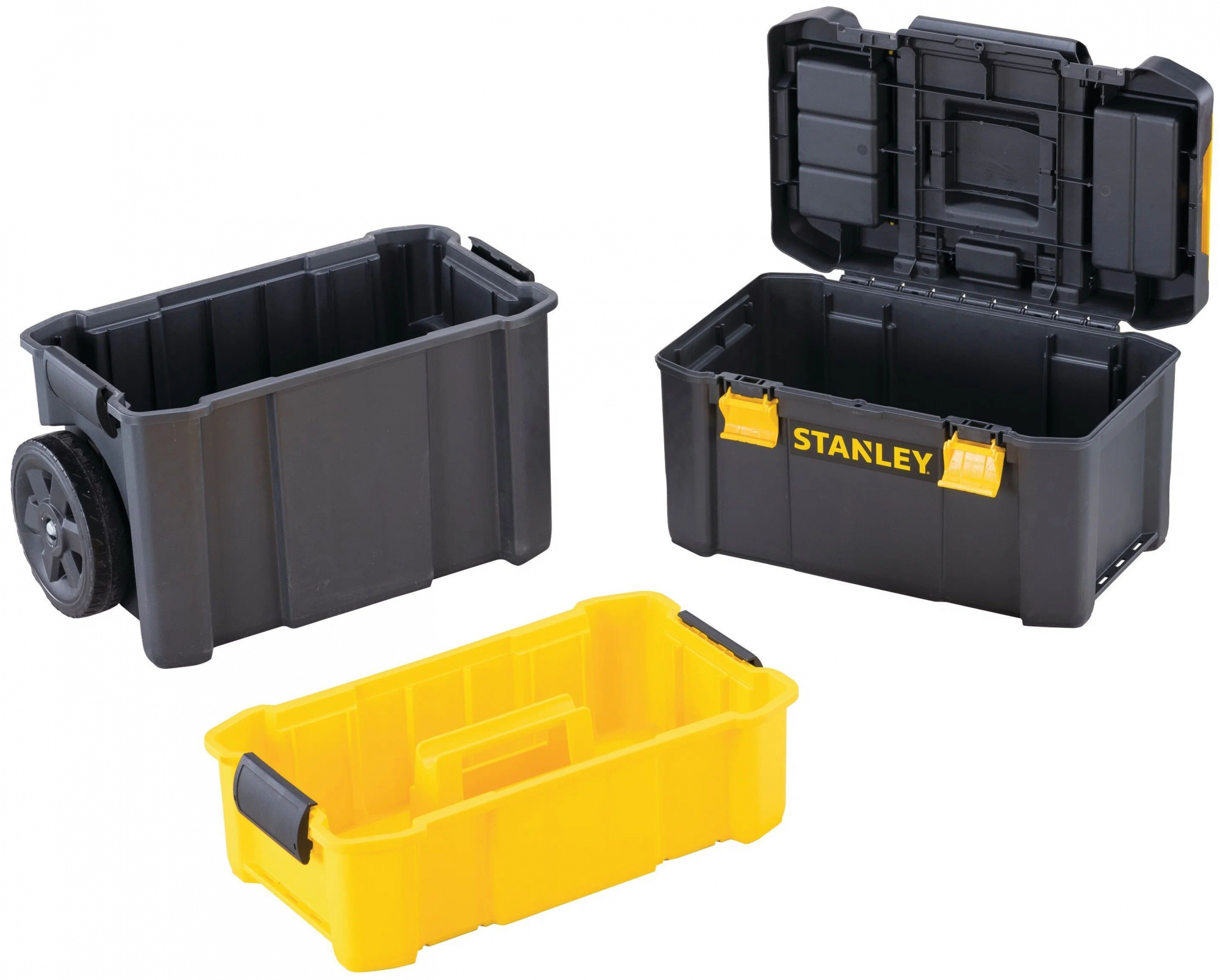 Ящик-тележка STANLEY STST1-80151 Essential Rolling Workshop, 63x46x28.5 см, 18'' , черный