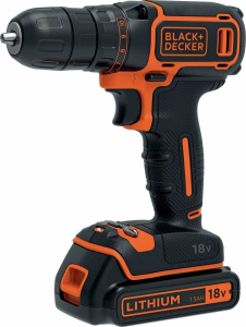 Аккумуляторная дрель Black+Decker BDCDC18BAFC, с АКБ